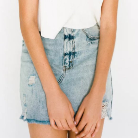 BDG Destructed Denim Mini Skirt - Picture 5 of 6